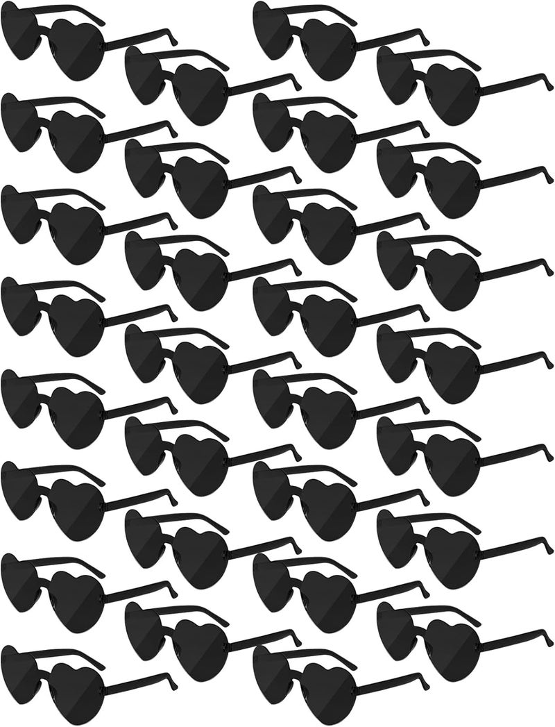 NACHLYNN 30 Pairs Heart Sunglasses Candy Color Heart Glasses Women Rimless Heart Shaped Sunglasses for Costumes Cosplay - Image 1